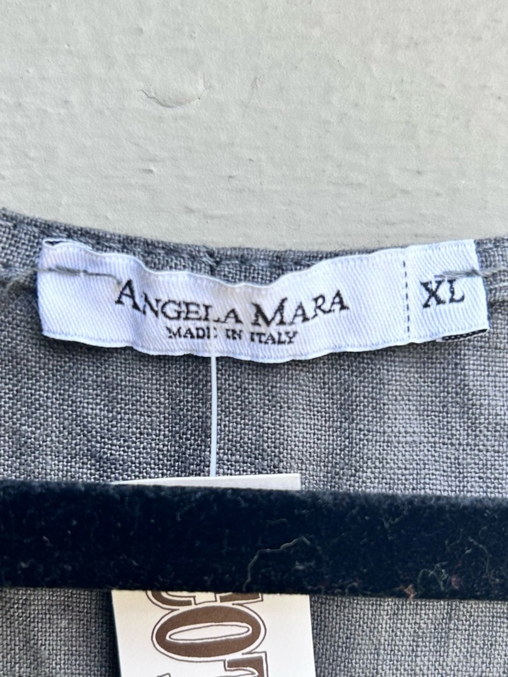 NWT Angela Mara 100% Linen Dress Grey Made in Italy Lagenlook Size XL - Picture 4 of 7